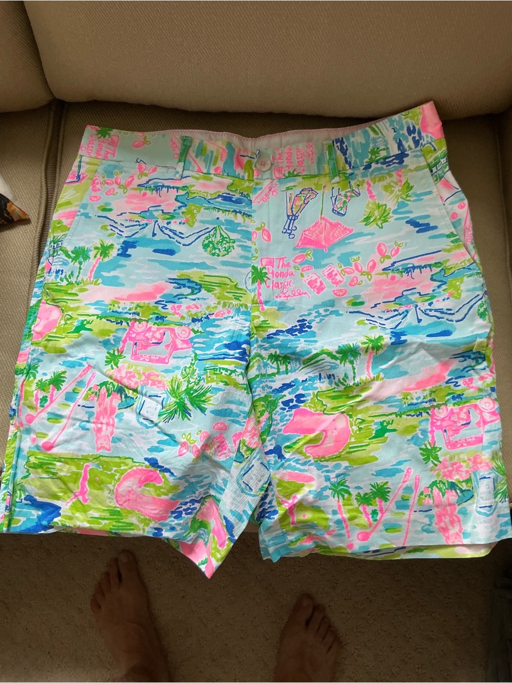 Lilly Pulitzer Multicolor Tropical Print Flat Front Shorts - Pink, Blue, Green